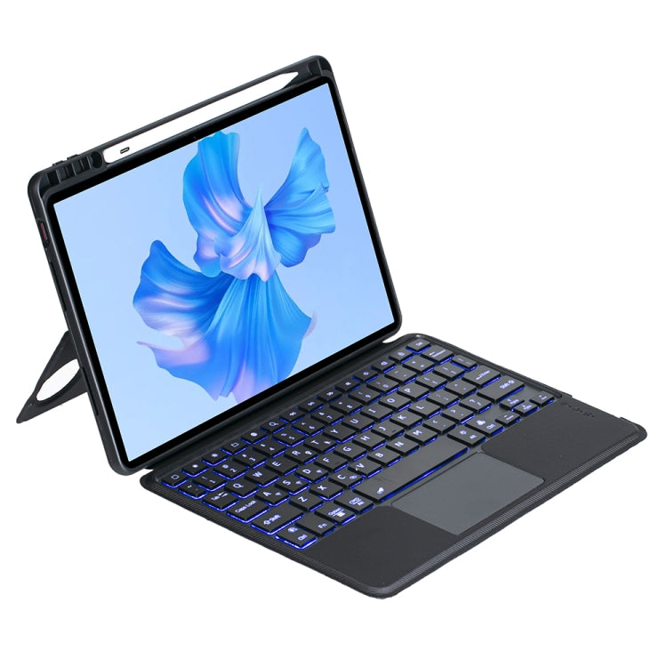 For Huawei MatePad Pro 11 2024 / 2022 Detachable Backlit Bluetooth Keyboard Leather Case with Touchpad - Black