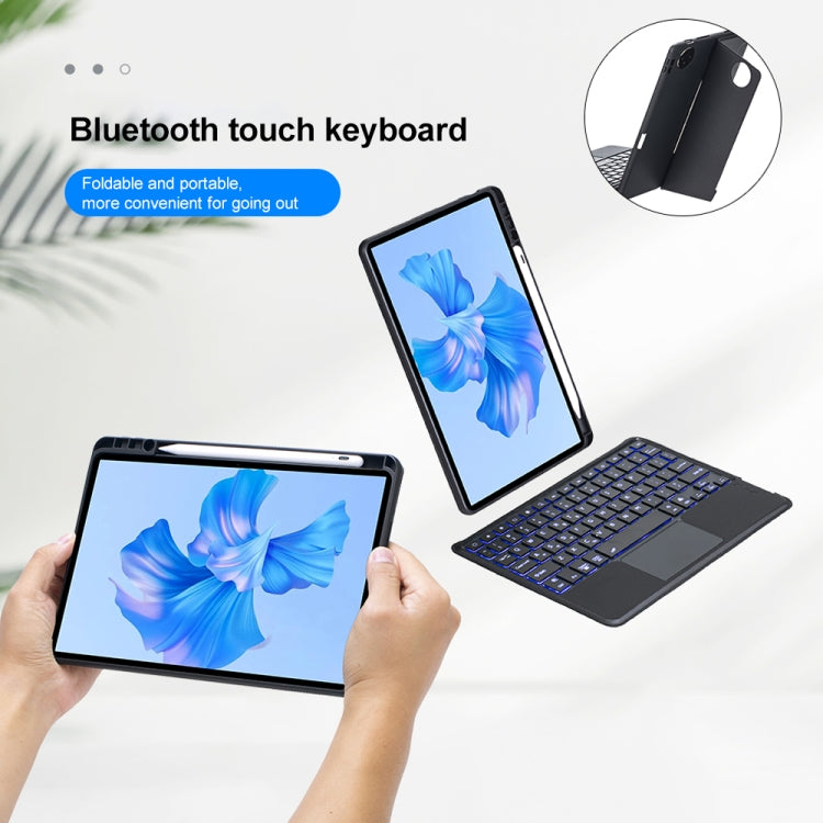 For Huawei MatePad Pro 11 2024 / 2022 Detachable Backlit Bluetooth Keyboard Leather Case with Touchpad - Black