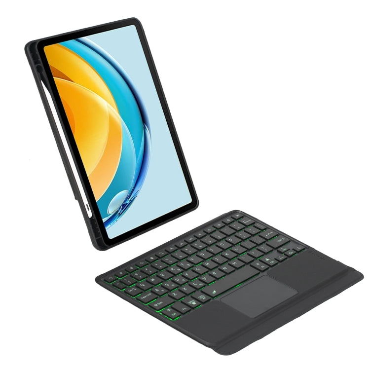 For Matepad SE 10.4 2023 Detachable Backlit Bluetooth Keyboard Leather Case with Touchpad - Black