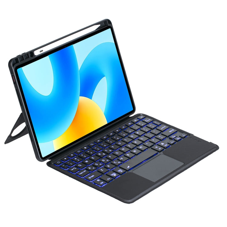 For Huawei MatePad 11.5 / MatePad Air 11.5 Detachable Backlit Bluetooth Keyboard Leather Case with Touchpad - Black