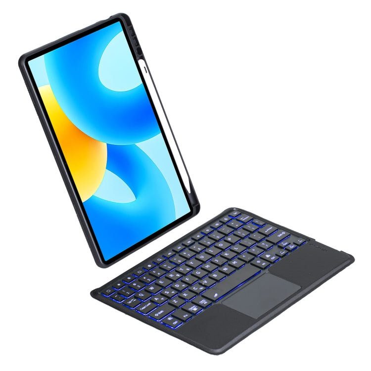 For Huawei MatePad 11.5 / MatePad Air 11.5 Detachable Backlit Bluetooth Keyboard Leather Case with Touchpad - Black