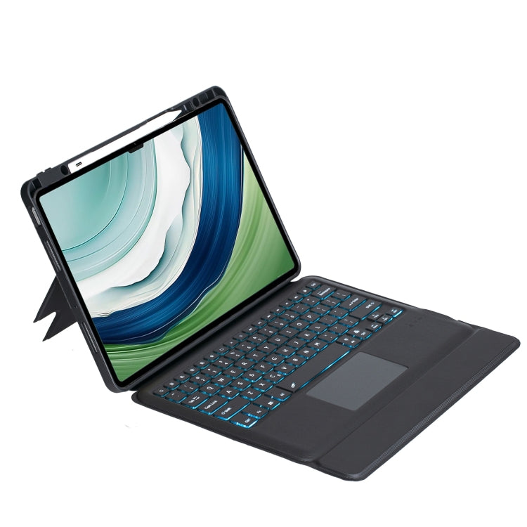 For Huawei MatePad Pro 13.2 2025 / 2023 Detachable Backlit Bluetooth Keyboard Leather Case with Touchpad - Black