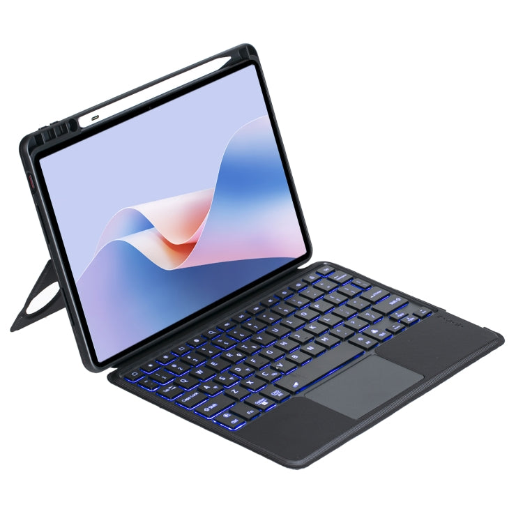 For Huawei MatePad 11.5 S Detachable Backlit Bluetooth Keyboard Leather Case with Touchpad - Black