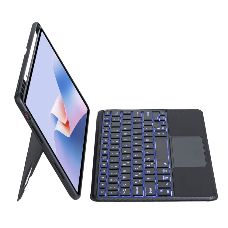 For Huawei MatePad 11.5 S Detachable Backlit Bluetooth Keyboard Leather Case with Touchpad - Black