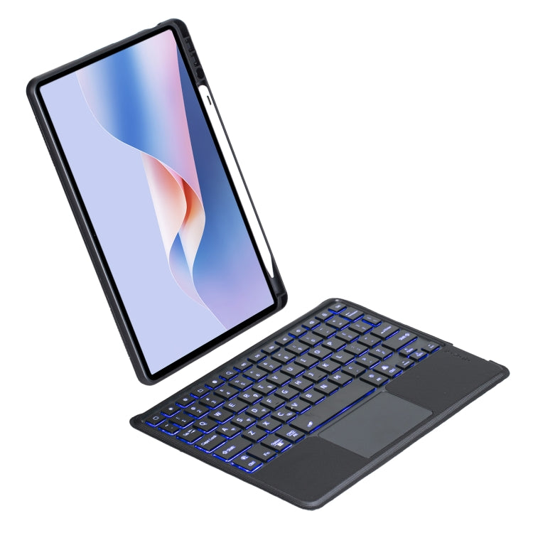 For Huawei MatePad 11.5 S Detachable Backlit Bluetooth Keyboard Leather Case with Touchpad - Black