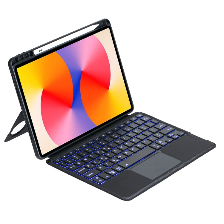 For Huawei MatePad SE 11 2024 Detachable Backlit Bluetooth Keyboard Leather Case with Touchpad - Black