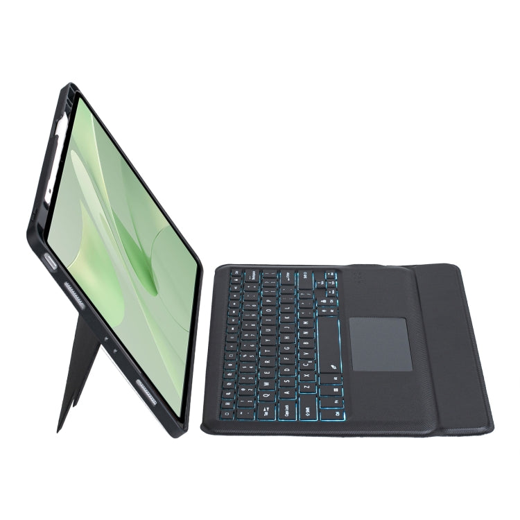 For Huawei MatePad Air 12 2024 Detachable Backlit Bluetooth Keyboard Leather Case with Touchpad - Black