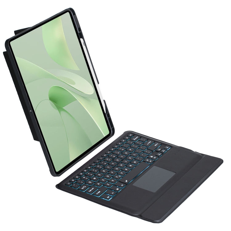 For Huawei MatePad Air 12 2024 Detachable Backlit Bluetooth Keyboard Leather Case with Touchpad - Black