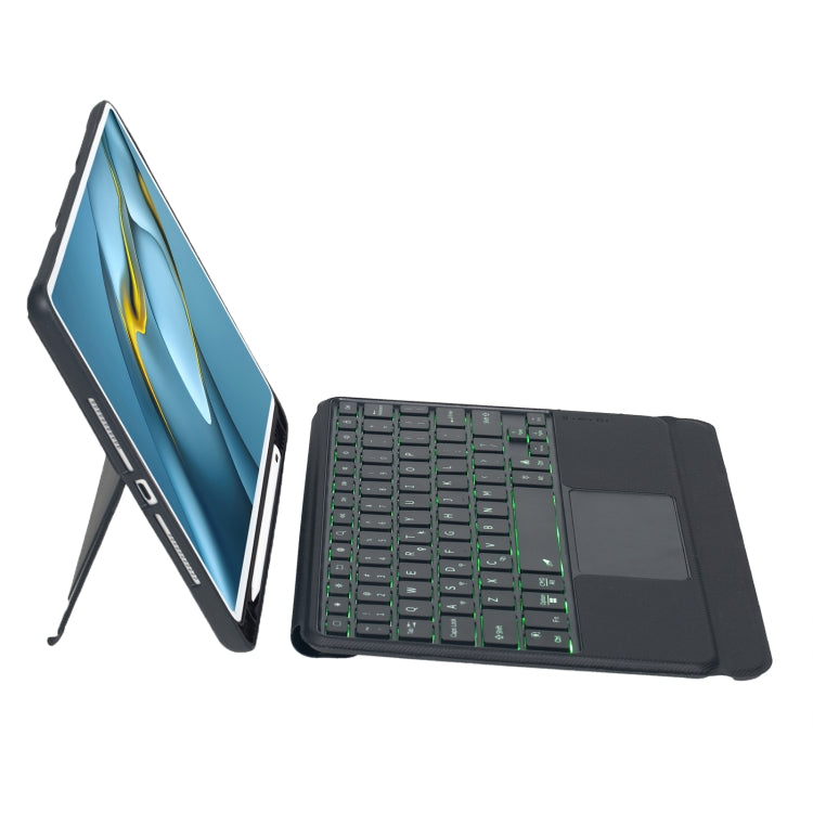 For Huawei MatePad Pro 10.8 2021 / 2019 Detachable Backlit Bluetooth Keyboard Leather Case with Touchpad - Black
