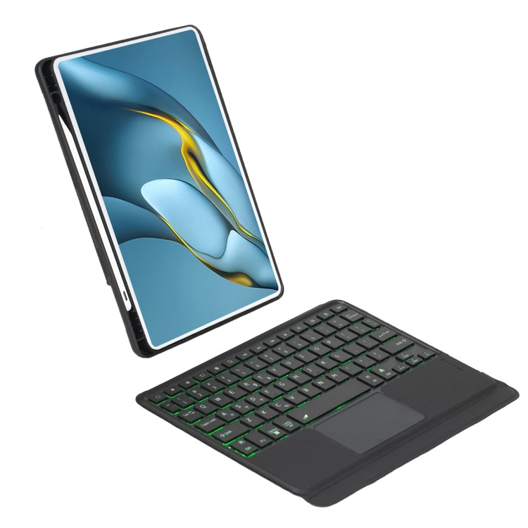For Huawei MatePad Pro 10.8 2021 / 2019 Detachable Backlit Bluetooth Keyboard Leather Case with Touchpad - Black