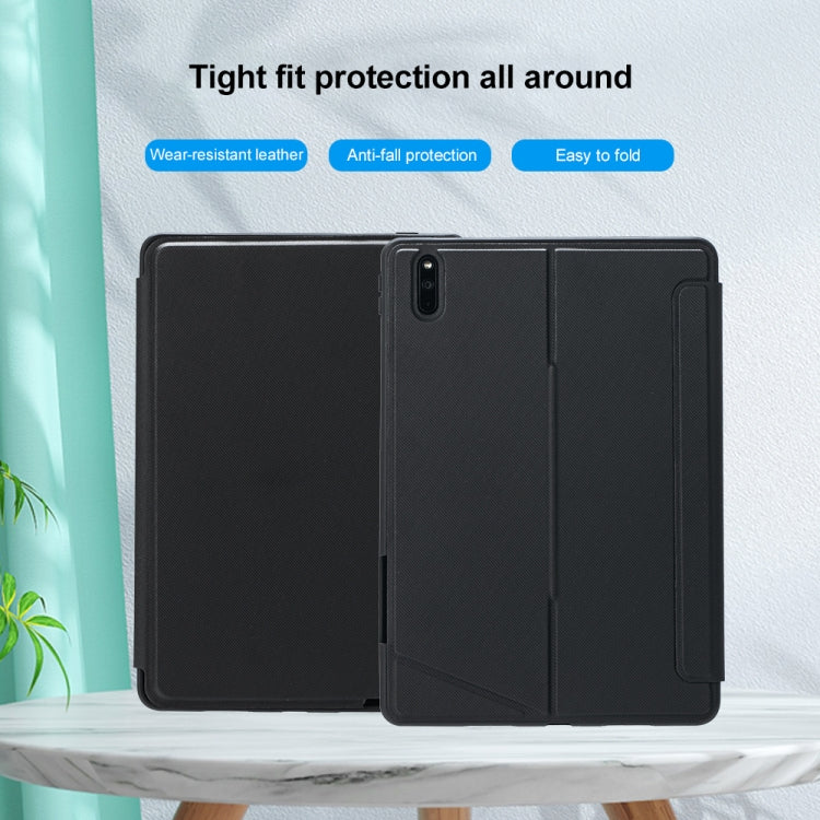 For Huawei MatePad 11 2021 Detachable Backlit Bluetooth Keyboard Leather Case with Touchpad - Black