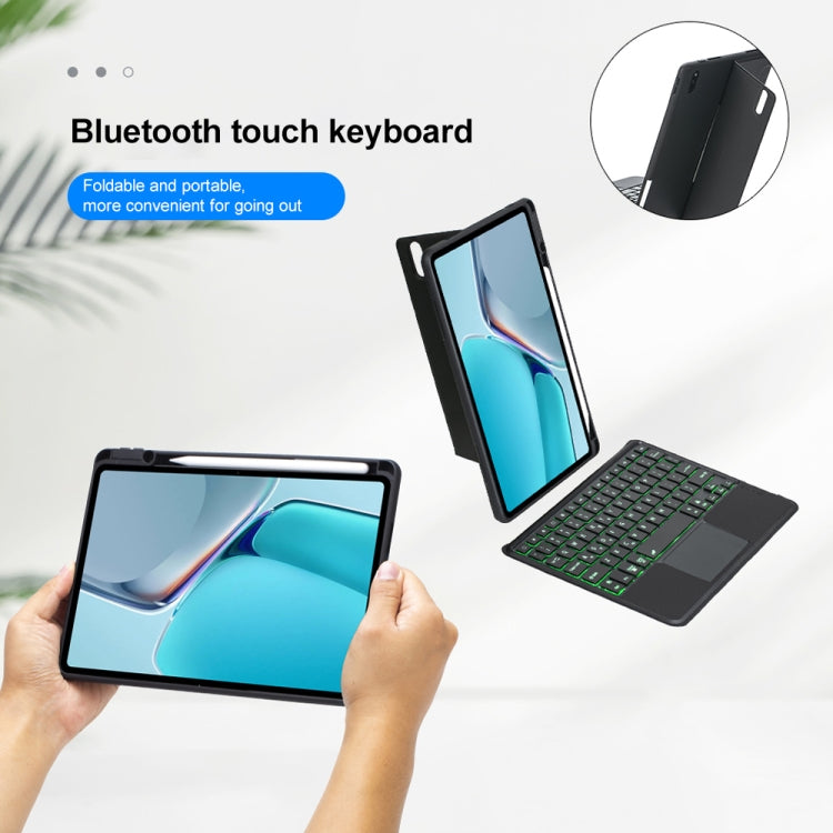 For Huawei MatePad 11 2021 Detachable Backlit Bluetooth Keyboard Leather Case with Touchpad - Black