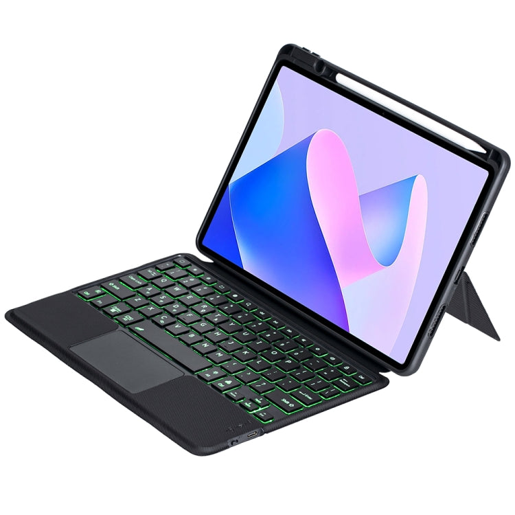 For Huawei MatePad 11 2023 Detachable Backlit Bluetooth Keyboard Leather Case with Touchpad - Black