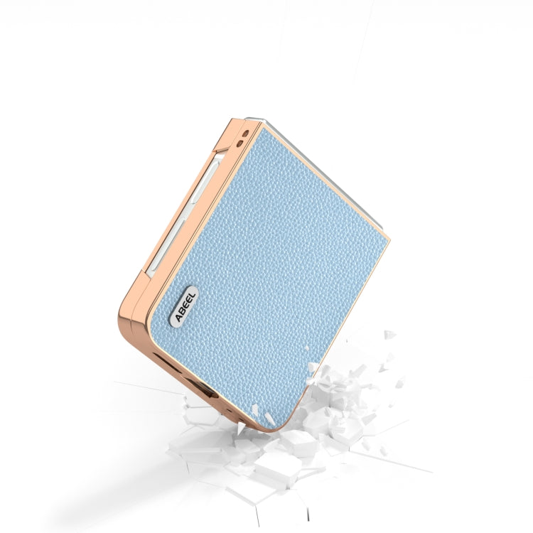 For Samsung Galaxy Z Flip6 / Flip7 FE ABEEL Genuine Leather Mino Series Nano Plating Phone Case