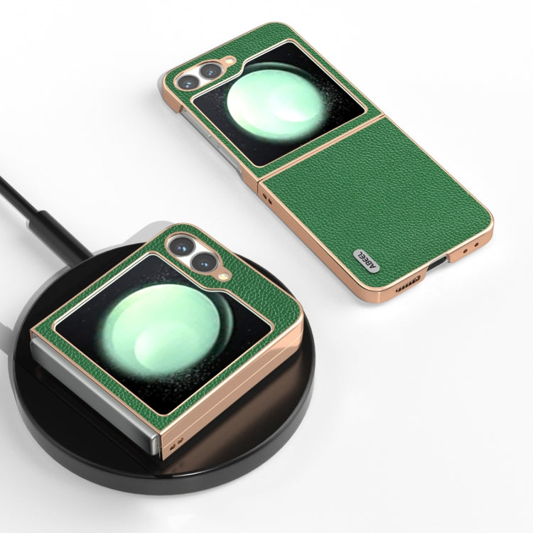 For Samsung Galaxy Z Flip6 / Flip7 FE ABEEL Genuine Leather Mino Series Nano Plating Phone Case
