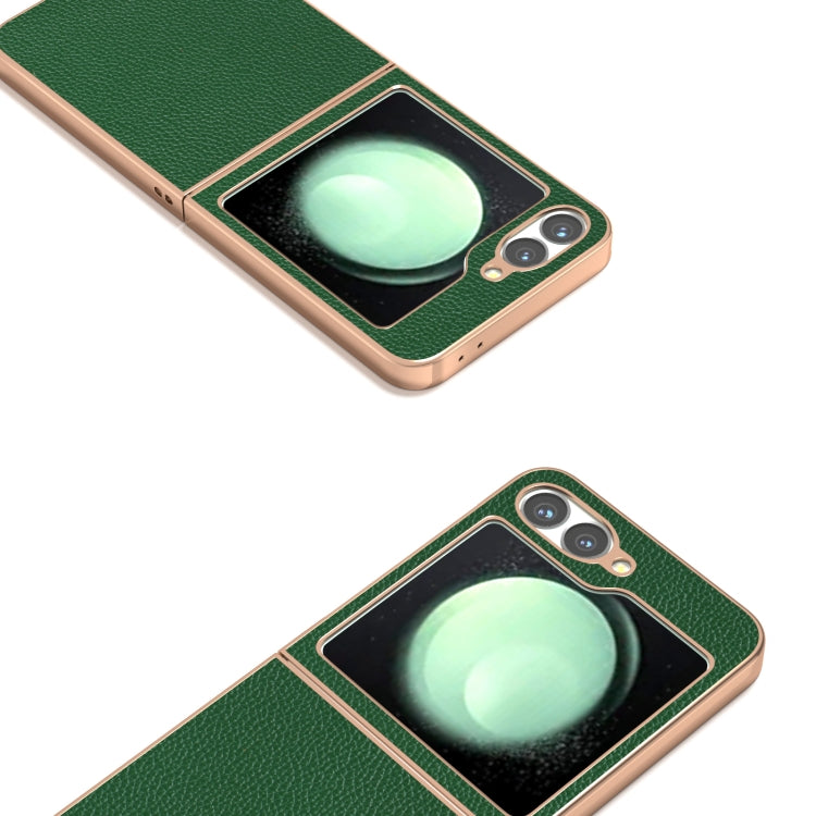 For Samsung Galaxy Z Flip6 / Flip7 FE ABEEL Genuine Leather Mino Series Nano Plating Phone Case