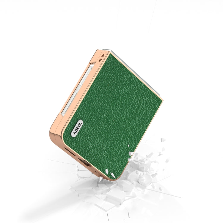 For Samsung Galaxy Z Flip6 / Flip7 FE ABEEL Genuine Leather Mino Series Nano Plating Phone Case