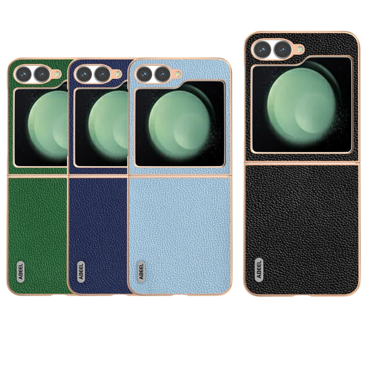 For Samsung Galaxy Z Flip6 / Flip7 FE ABEEL Genuine Leather Mino Series Nano Plating Phone Case