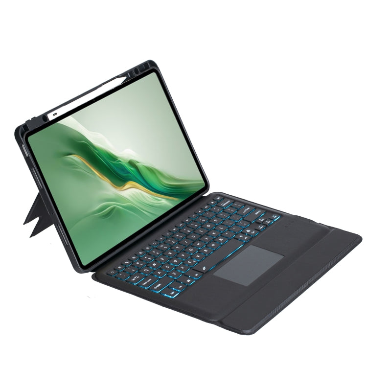 For Honor MagicPad 2 12.3 Detachable Backlit Bluetooth Keyboard Leather Case with Touchpad - Black