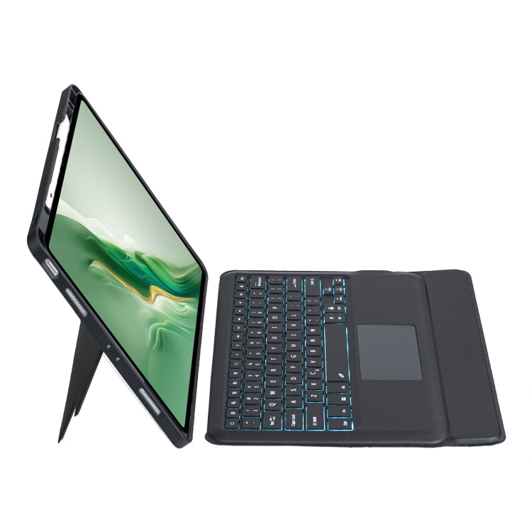 For Honor MagicPad 2 12.3 Detachable Backlit Bluetooth Keyboard Leather Case with Touchpad - Black