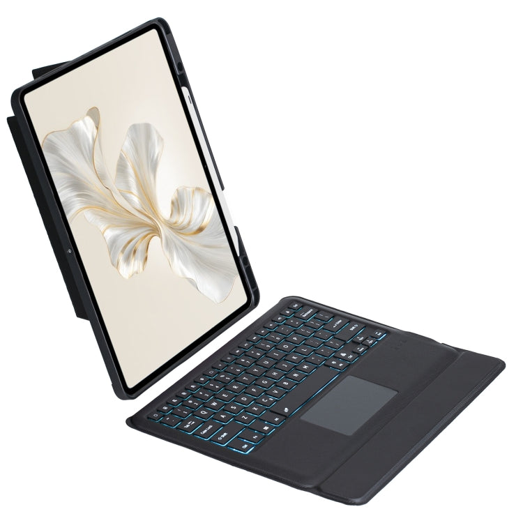 For Honor Pad 9 Pro / Pad V8 Pro Detachable Backlit Bluetooth Keyboard Leather Case with Touchpad - Black