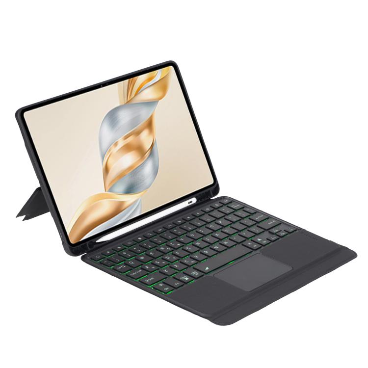 For Honor Pad X9a / X9 Pro Detachable Backlit Bluetooth Keyboard Leather Case with Touchpad - Black