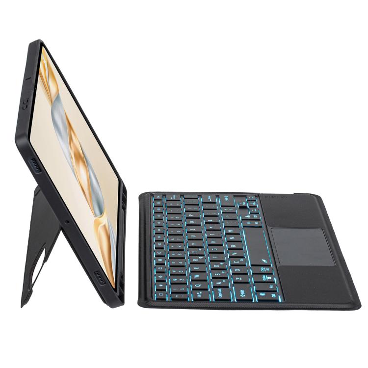For Honor Pad X9a / X9 Pro Detachable Backlit Bluetooth Keyboard Leather Case with Touchpad - Black