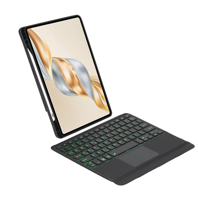 For Honor Pad X9a / X9 Pro Detachable Backlit Bluetooth Keyboard Leather Case with Touchpad - Black