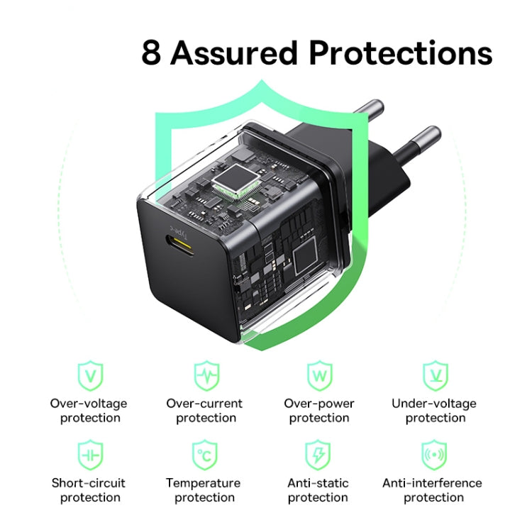 Baseus PD20W USB-C / Type-C Fast Charger With 1m Type-C Cable, Plug Type:EU Plug