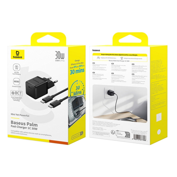 Baseus PD30W USB-C / Type-C Fast Charger With 1m Type-C Cable, Plug Type:EU Plug