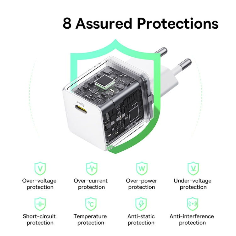 Baseus PD30W USB-C / Type-C Fast Charger With 1m Type-C Cable, Plug Type:EU Plug