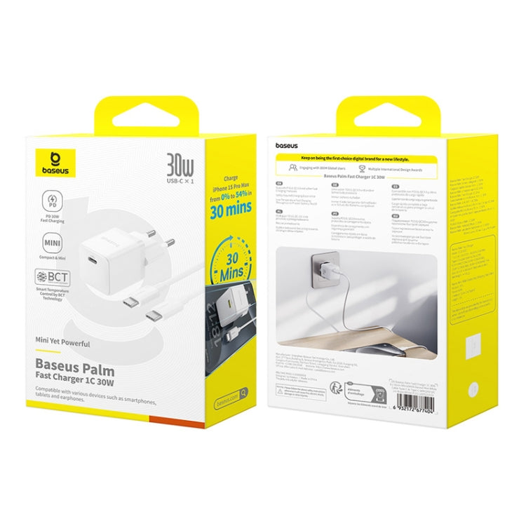 Baseus PD30W USB-C / Type-C Fast Charger With 1m Type-C Cable, Plug Type:EU Plug