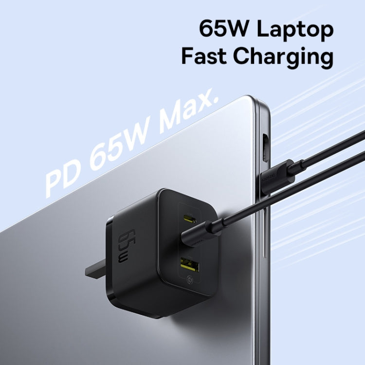 Baseus PD65W USB and 2 USB-C / Type-C Fast Charger With 1m Type-C Cable, Plug Type:UK Plug