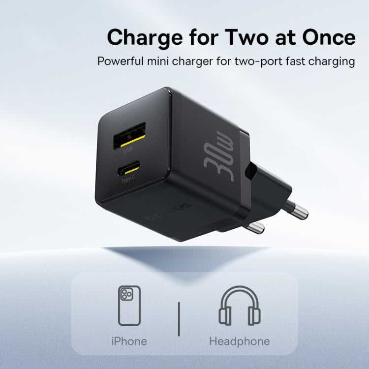 Baseus PD30W USB and USB-C / Type-C Fast Charger With 1m Type-C Cable, Plug Type:EU Plug