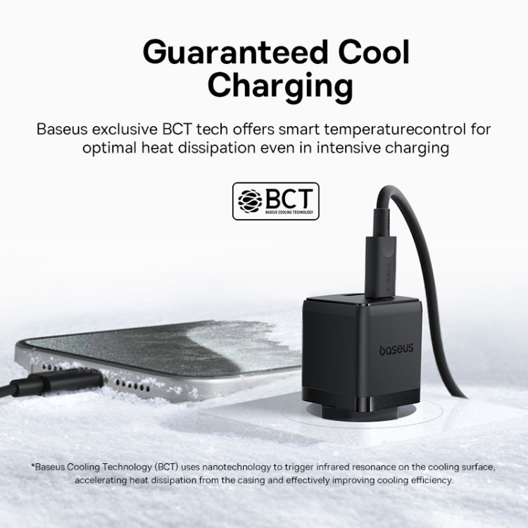 Baseus PD30W USB and USB-C / Type-C Fast Charger With 1m Type-C Cable, Plug Type:EU Plug