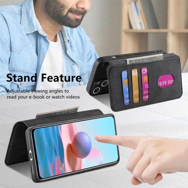 For Redmi Note 10 4G / Note 10S CaseNeo MagSafe RFID Anti-theft Retro Leather Phone Case