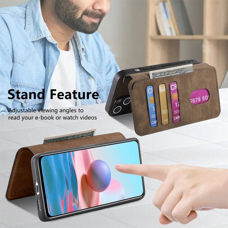 For Redmi Note 10 4G / Note 10S CaseNeo MagSafe RFID Anti-theft Retro Leather Phone Case