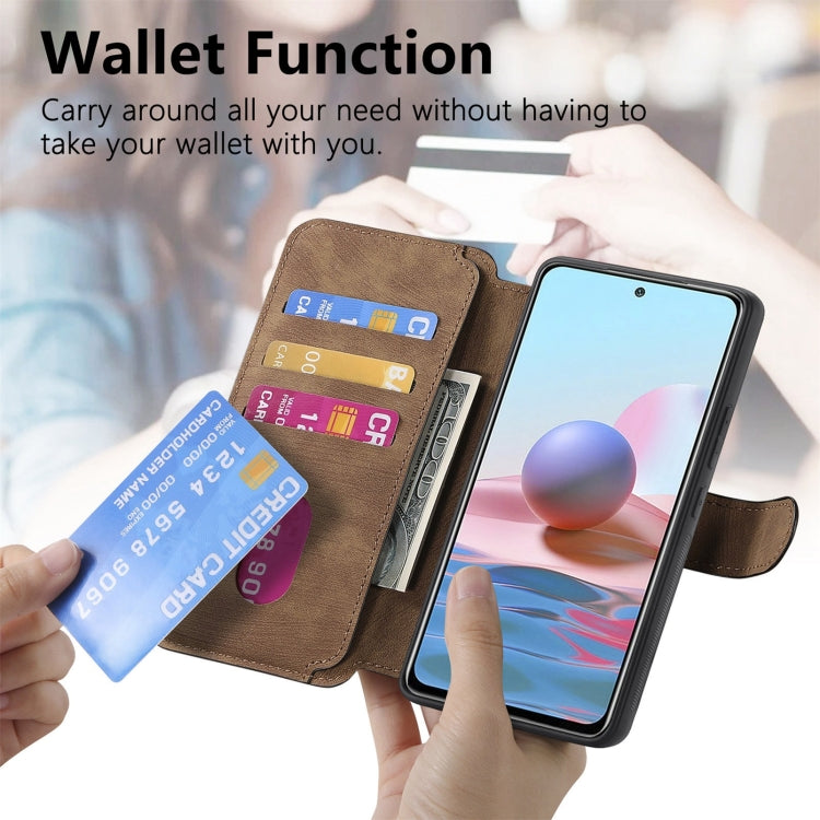 For Redmi Note 10 4G / Note 10S CaseNeo MagSafe RFID Anti-theft Retro Leather Phone Case