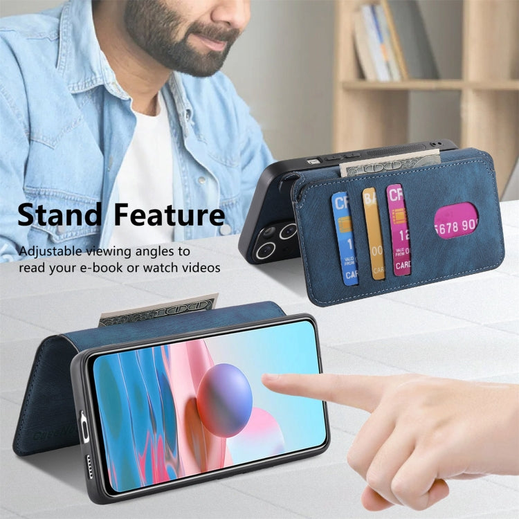 For Redmi Note 10 4G / Note 10S CaseNeo MagSafe RFID Anti-theft Retro Leather Phone Case