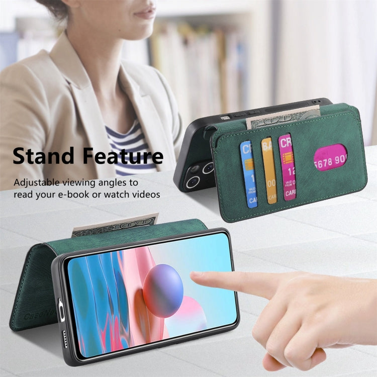 For Redmi Note 10 4G / Note 10S CaseNeo MagSafe RFID Anti-theft Retro Leather Phone Case