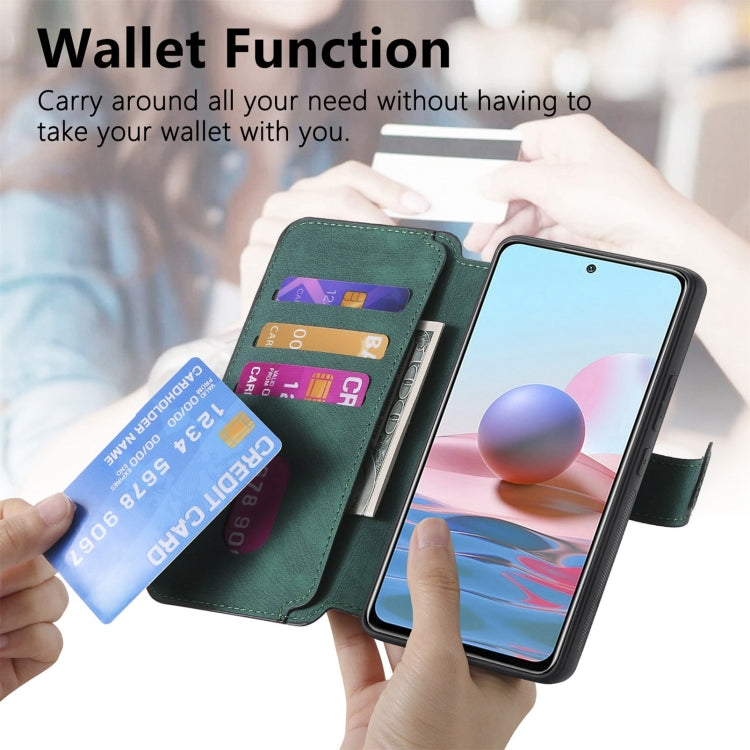 For Redmi Note 10 4G / Note 10S CaseNeo MagSafe RFID Anti-theft Retro Leather Phone Case