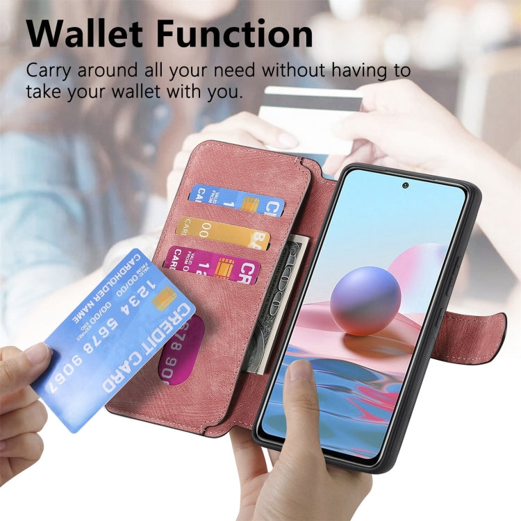 For Redmi Note 10 4G / Note 10S CaseNeo MagSafe RFID Anti-theft Retro Leather Phone Case