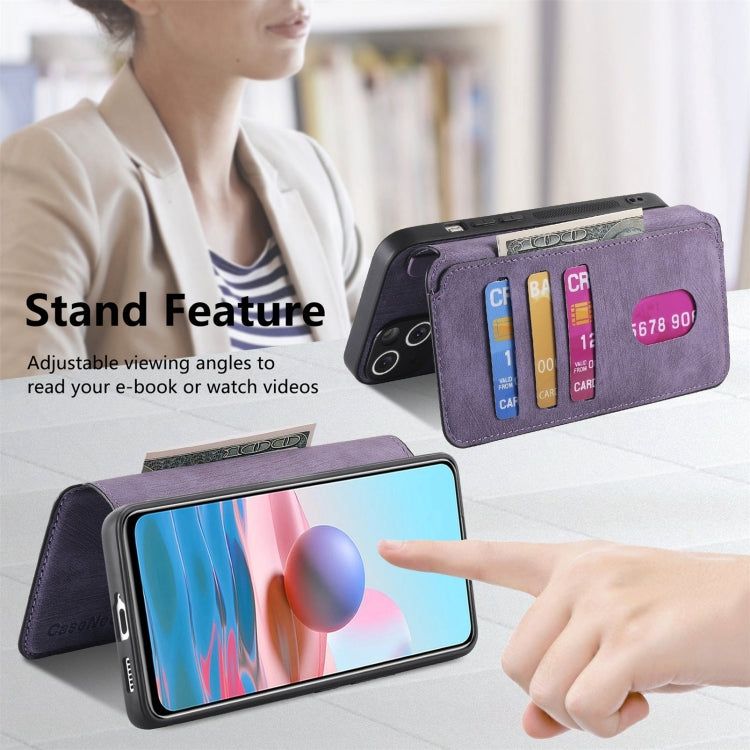 For Redmi Note 10 4G / Note 10S CaseNeo MagSafe RFID Anti-theft Retro Leather Phone Case
