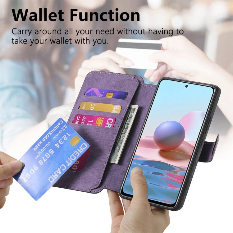 For Redmi Note 10 4G / Note 10S CaseNeo MagSafe RFID Anti-theft Retro Leather Phone Case
