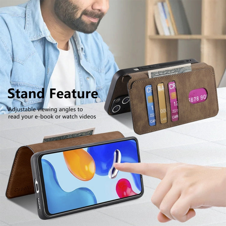 For Redmi Note 11S 4G CaseNeo MagSafe RFID Anti-theft Retro Leather Phone Case