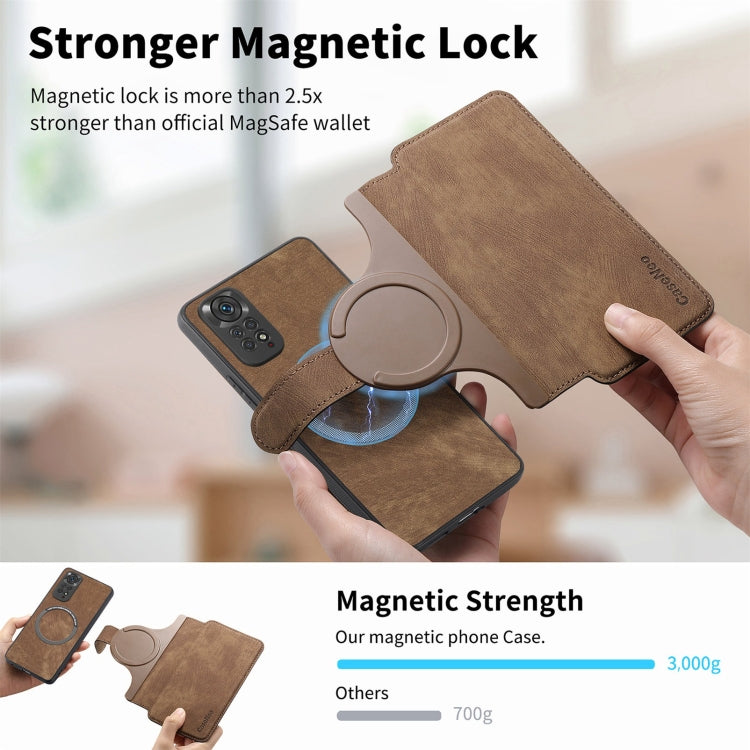 For Redmi Note 11S 4G CaseNeo MagSafe RFID Anti-theft Retro Leather Phone Case