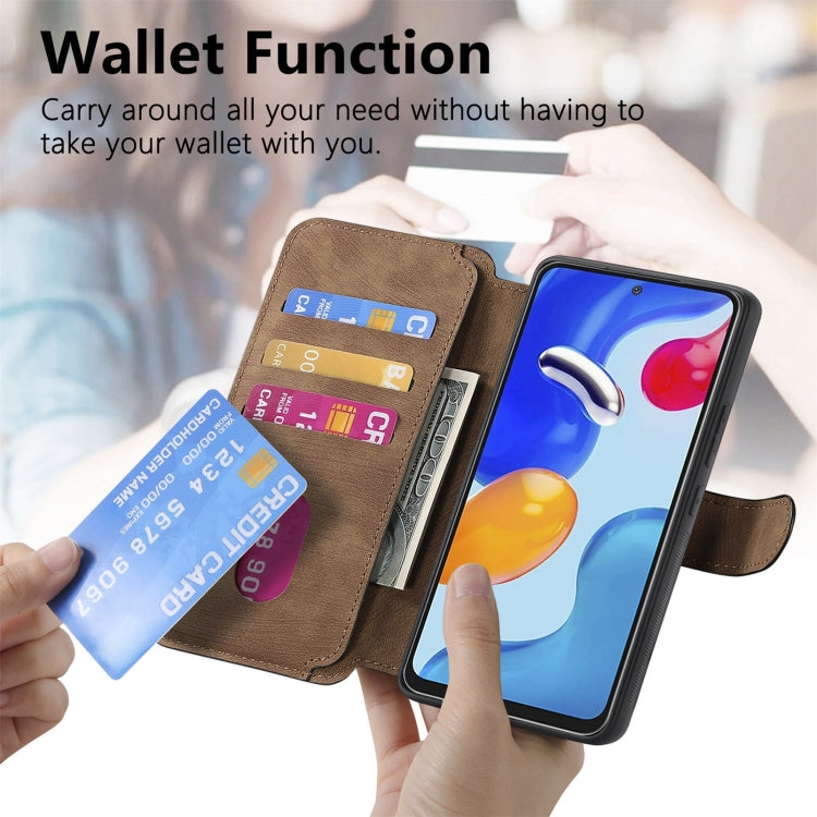 For Redmi Note 11S 4G CaseNeo MagSafe RFID Anti-theft Retro Leather Phone Case