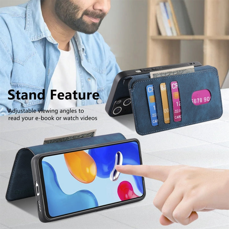 For Redmi Note 11S 4G CaseNeo MagSafe RFID Anti-theft Retro Leather Phone Case