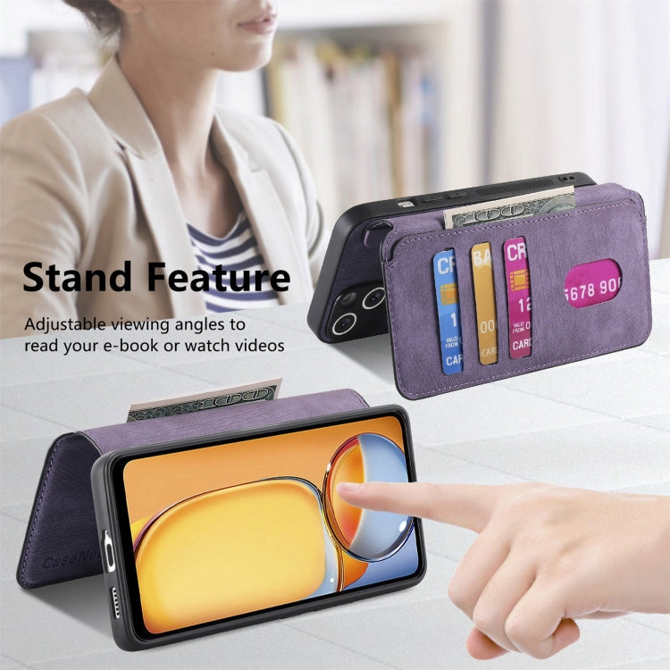For Redmi 13C 4G / 13R CaseNeo MagSafe RFID Anti-theft Retro Leather Phone Case