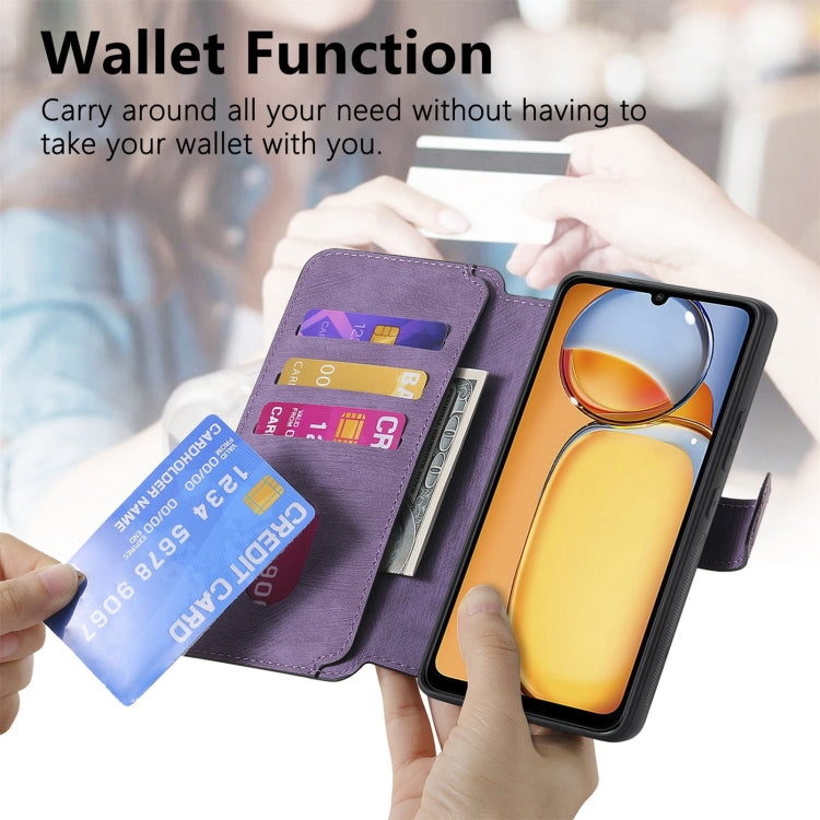 For Redmi 13C 4G / 13R CaseNeo MagSafe RFID Anti-theft Retro Leather Phone Case